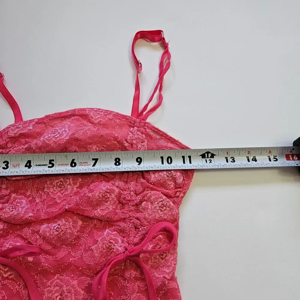 Y2k Victoria's Secret Slip Dress Pink Lace Coquette - XS